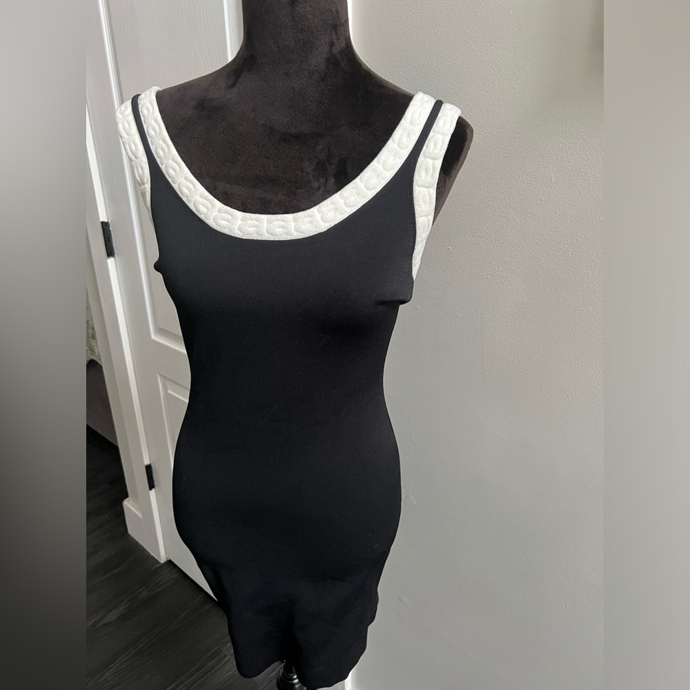 Used Alexander Wang logo trim mini dress in chenille viscose size M